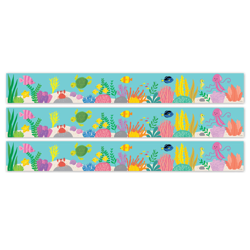 Sea Friends Under the Sea EZ Border, Bulletin Board Border, 48 Feet Per Pack, 3 Packs