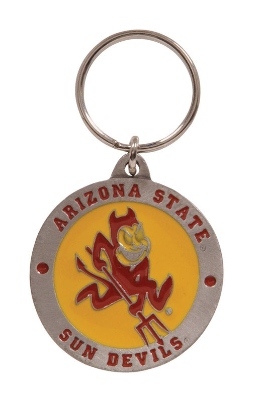 HILLMAN - Hillman NCAA Tempered Steel Red Split Ring Keychain - Case of 3