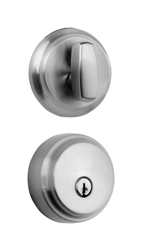 BRINKS - Brinks Push Pull Rotate Satin Nickel Steel Deadbolt