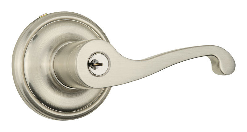 BRINKS - Brinks Push Pull Rotate Glenshaw Satin Nickel Entry Lever KW1 1.75 in.