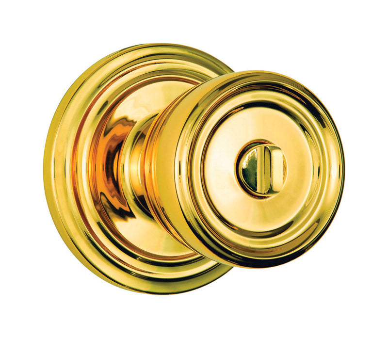 BRINKS - Brinks Push Pull Rotate Barrett Polished Brass Entry Knob KW1 1.75 in. [23025-105]