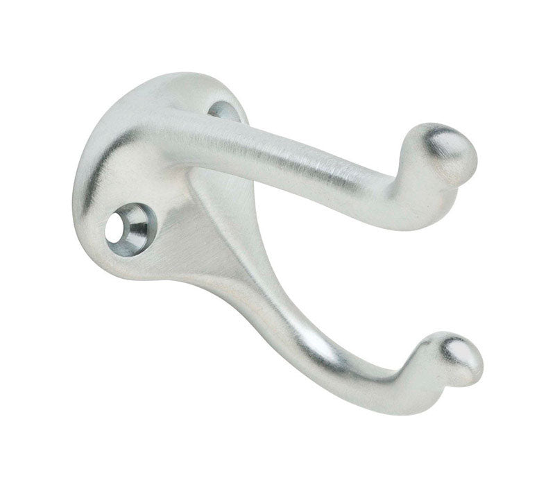 IVES - Ives Medium Satin Chrome Brass 1-1/4 in. L Coat/Hat Hook 35 lb 1 pk