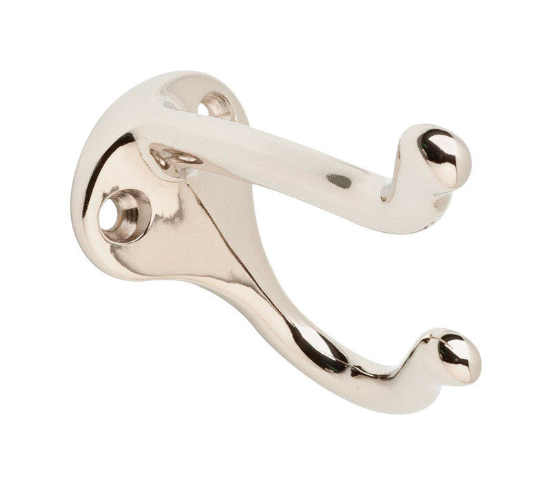 IVES - Ives Medium Bright Chrome Solid Brass 1-1/4 in. L Coat/Hat Hook 35 lb 1 pk