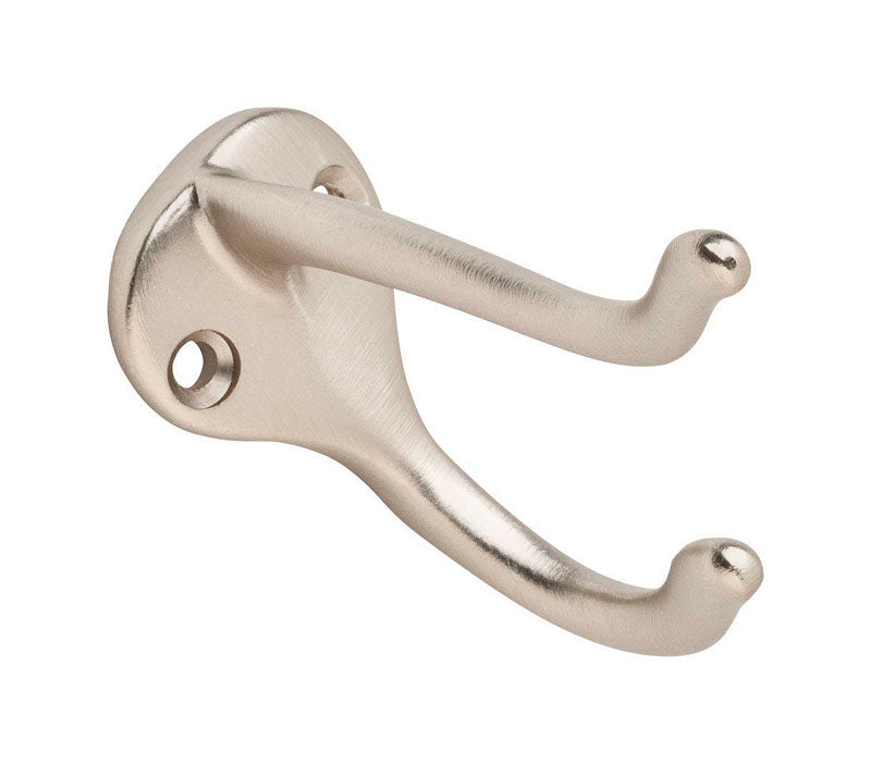 IVES - Ives Medium Satin Nickel Aluminum 1-1/4 in. L Coat/Hat Hook 35 lb 1 pk