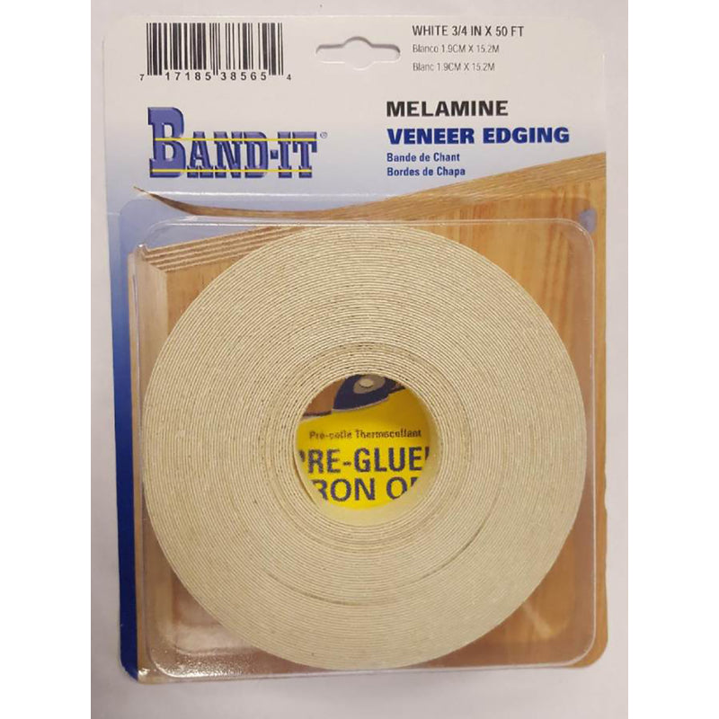 BAND-IT - Band-It .030 in. X 3/4 in. W X 50 ft. L White Melamine Veneer Edging #2/BTR Premium Grade - Case of 12