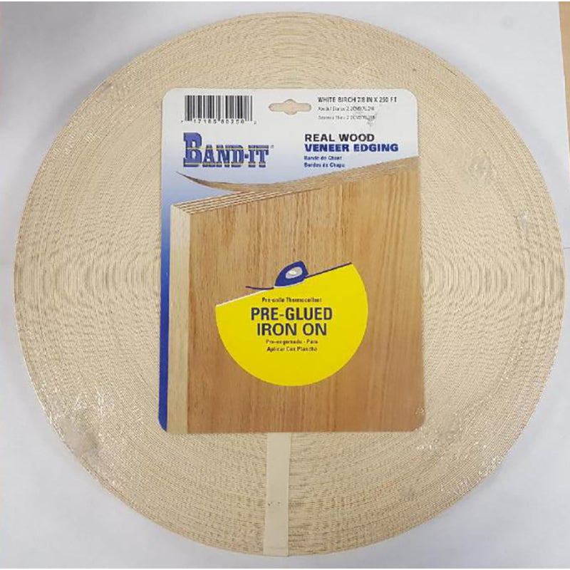 BAND-IT - Band-It .030 in. X 7/8 in. W X 250 ft. L White Birch Real Wood Veneer Edging #2/BTR Premium Grade