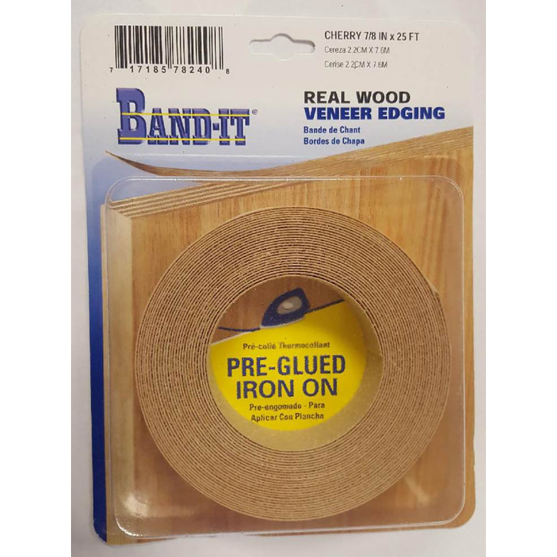 BAND-IT - Band-It .030 in. X 7/8 in. W X 25 ft. L Cherry Real Wood Veneer Edging #2/BTR Premium Grade