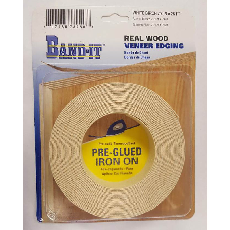 BAND-IT - Band-It .030 in. X 7/8 in. W X 25 ft. L White Birch Real Wood Veneer Edging #2/BTR Premium Grade