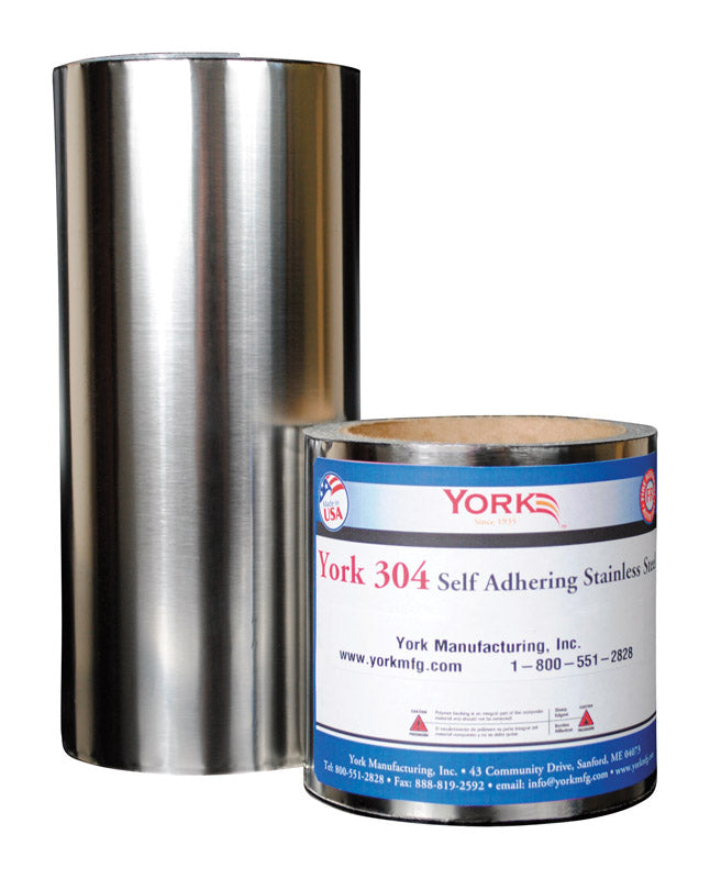 YORK - York 304 Self Adhering SS 9 in. W X 600 in. L Stainless Steel Flashing Silver