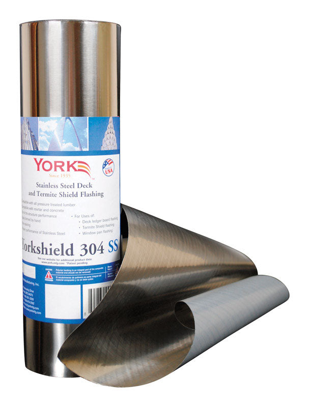 YORK - York 304 12 in. W X 240 in. L Stainless Steel Flashing Silver