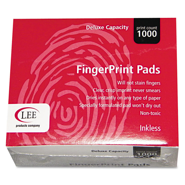 LEE - Inkless Fingerprint Pad, 2.25" x 175", Black, 12/Pack