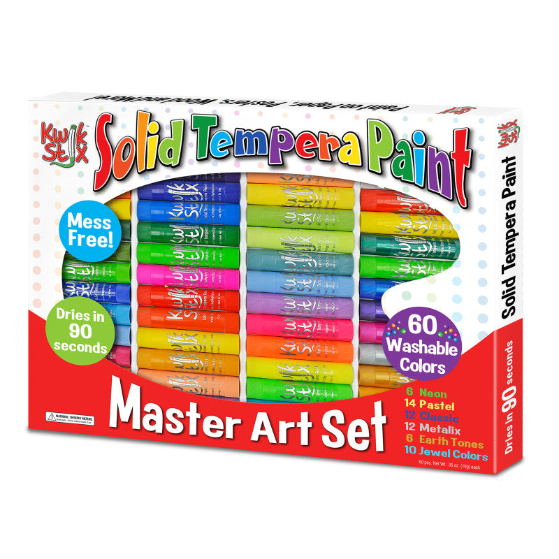 KWIK STIX - Solid Tempera Paint, Master Art Set, 60 Colors
