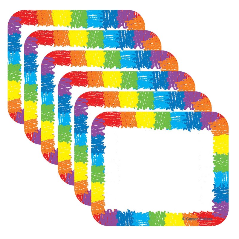CARSON DELLOSA EDUCATION - Name Tags, Rainbow: Kid-Drawn, 40 Per Pack, 6 Packs