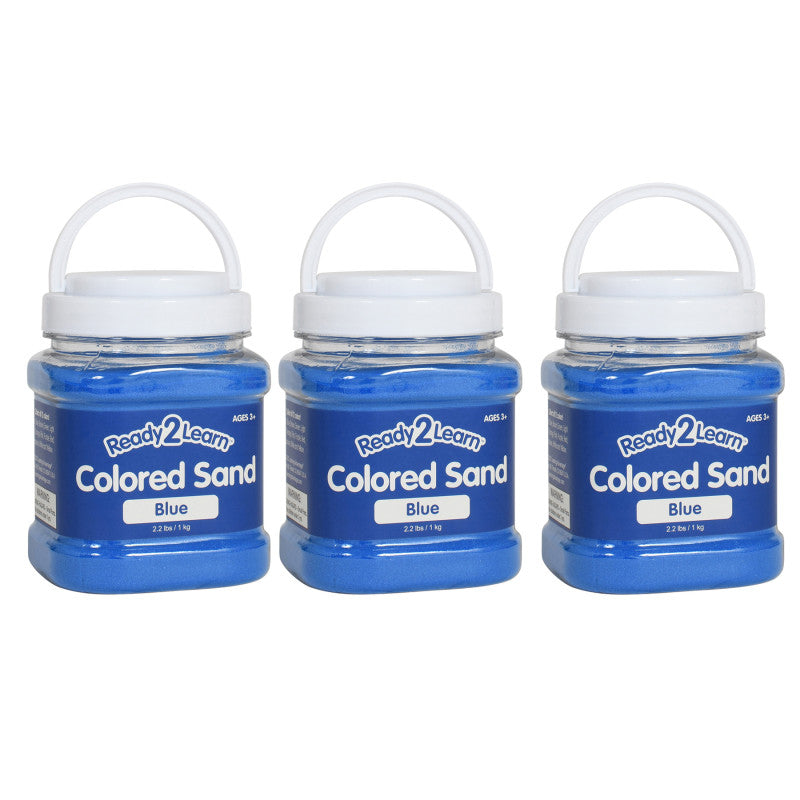 READY 2 LEARN - Colored Sand - Blue - 2.2 lb. Jar - Pack of 3