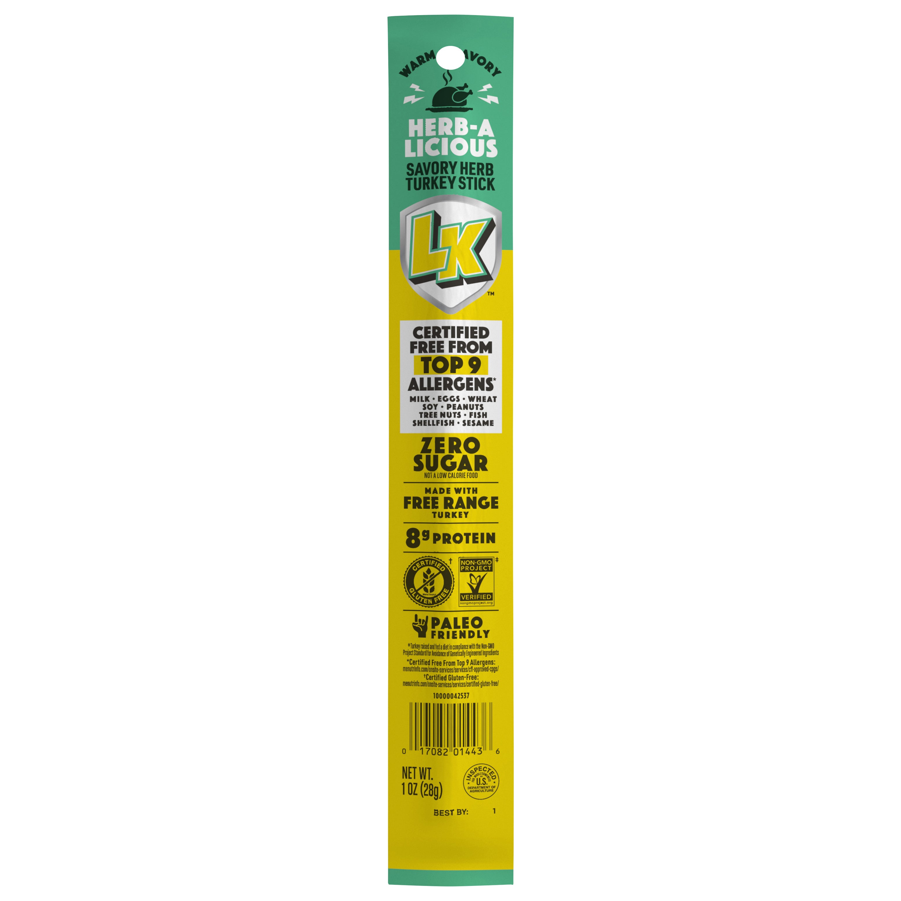 1oz Lorissa's Kitchen Savory Herb Turkey Sticks 1/1 Count - Case of 12