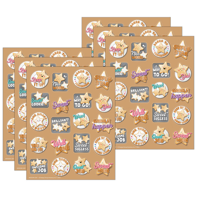 EUREKA - Star Cookies Sugar Cookie Scented Stickers, 80 Per Pack, 6 Packs