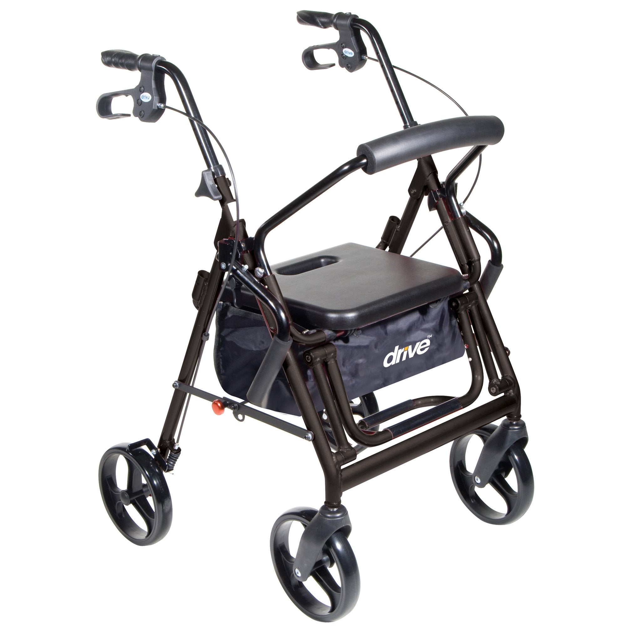 Drive Medical - 4 Wheel Rollator / Transport Chair drive™ Duet Black Adjustable Height / Transport / Folding Aluminum Frame [1/EA]