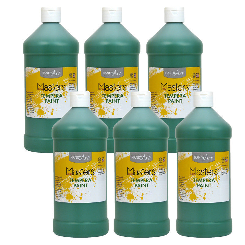 HANDY ART - Little Masters® Tempera Paint, Green, 32 oz., Pack of 6