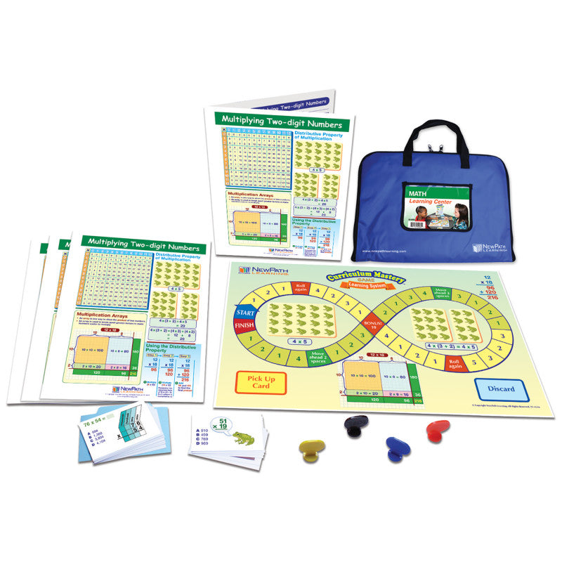 NEWPATH LEARNING - Multiplying Two-Digit Numbers Learning Center, Grade 3-5