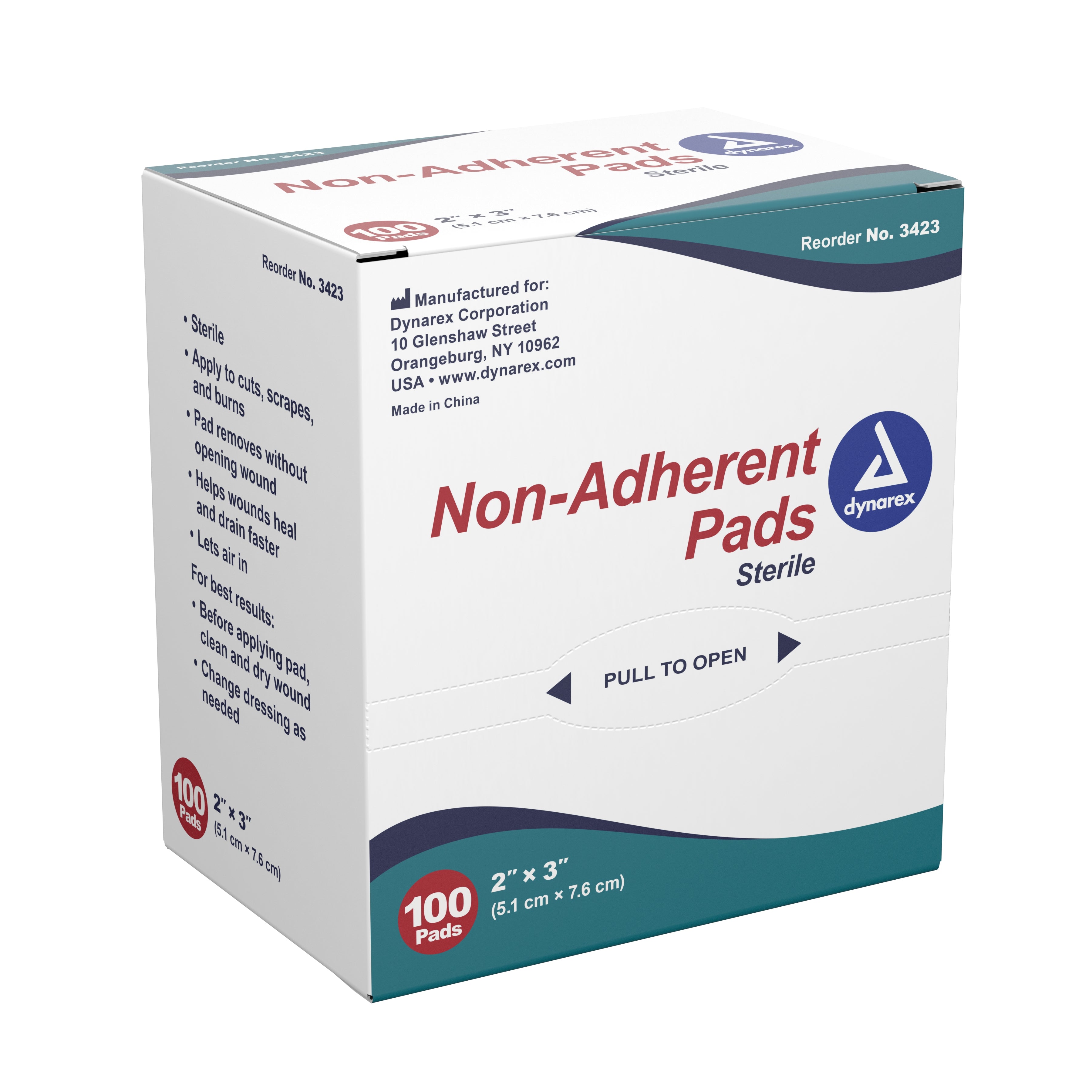 Dynarex - Non-Adherent Dressing Dynarex® 2 X 3 Inch Sterile 100 per Pack [100/BX]