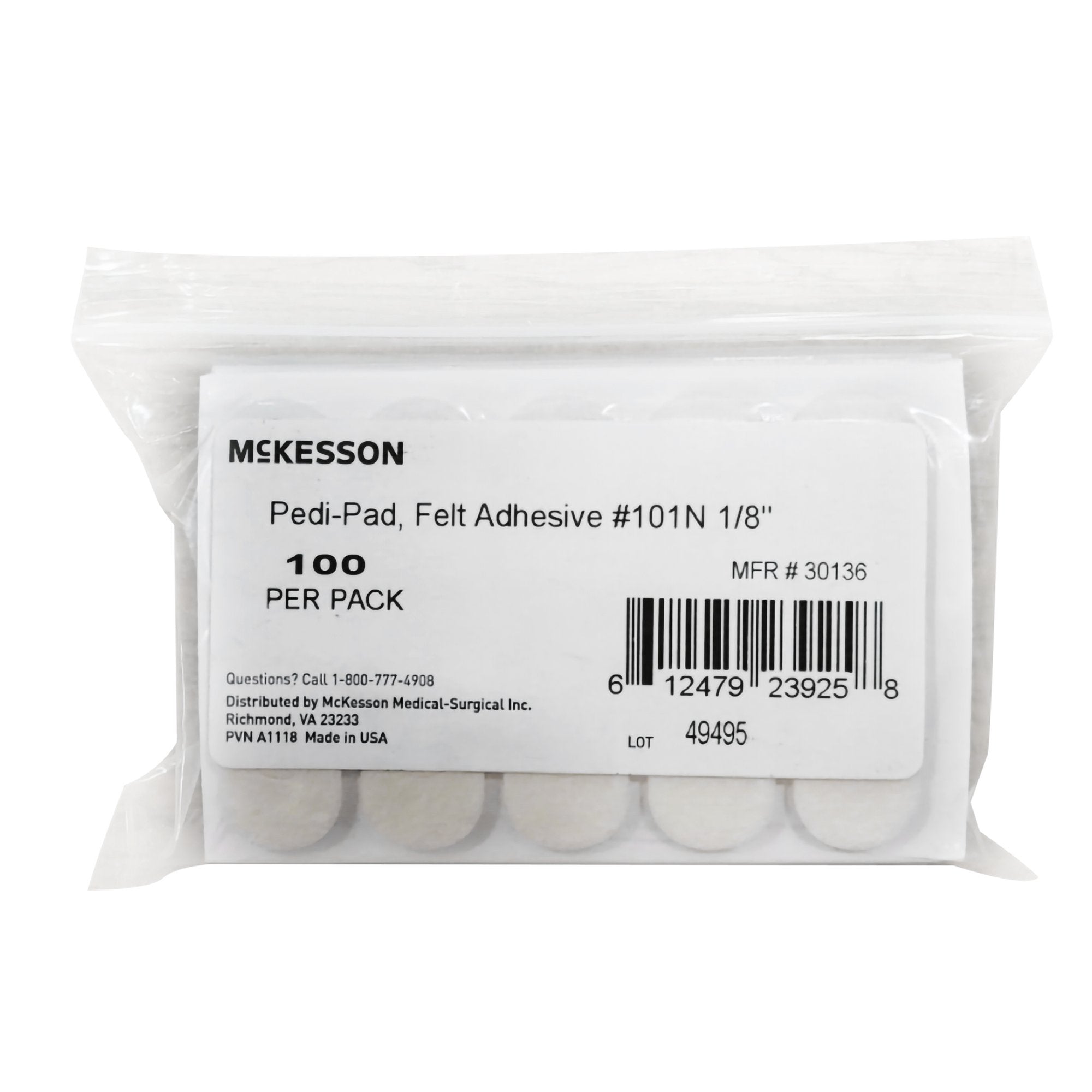 McKesson Brand - Protective Pad McKesson Pedi-Pad Size 101-Narrow Adhesive Foot [100/PK]