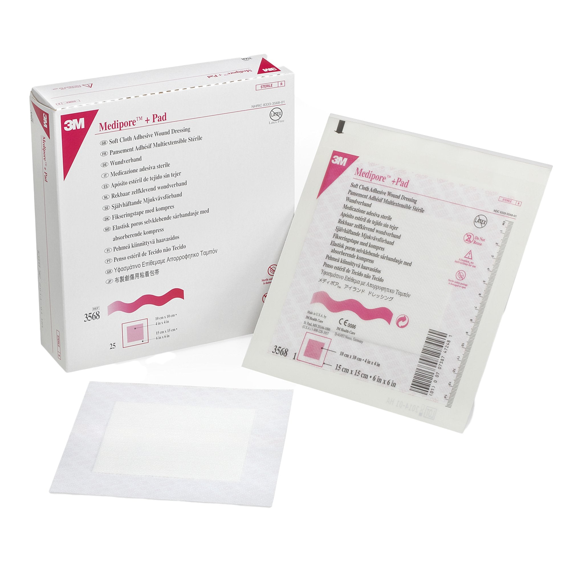 Solventum Corporation - Composite Dressing 3M™ Medipore™ 6 X 6 Inch Square Sterile Nonwoven Backing [25/BX]