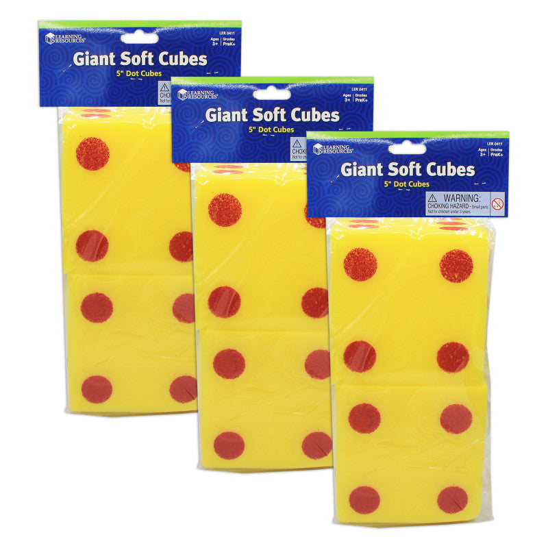 LEARNING RESOURCES - Giant Soft Dot Cubes Set, 2 Per Pack, 3 Packs