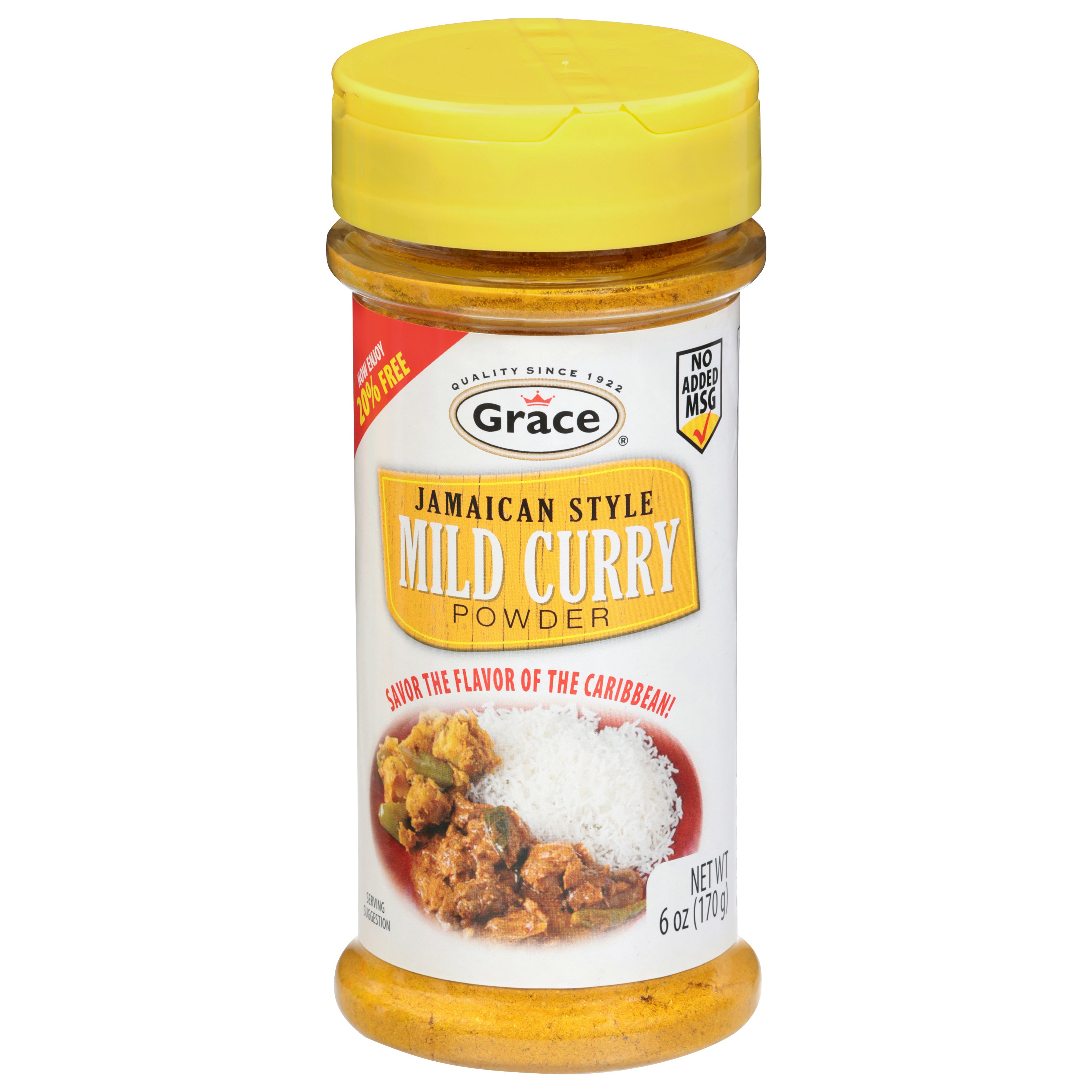 Grace Jamaican Style Mild Curry Powder 6 oz - Case of 12