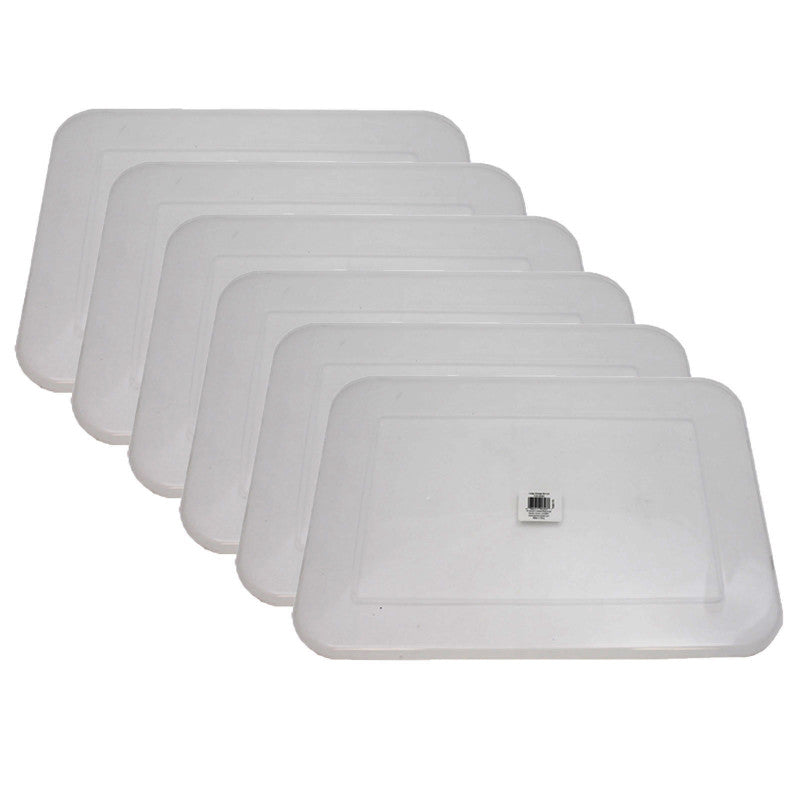 TEACHER CREATED RESOURCES - Clear Plastic Storage Bin Lid - Large, Pack of 6