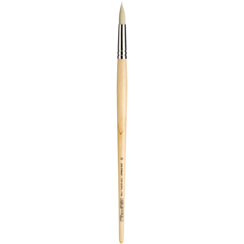 TOP-ACRYL White Brush, Synthetic, Acrylic & Oil, Round, Series 7782, Size 20