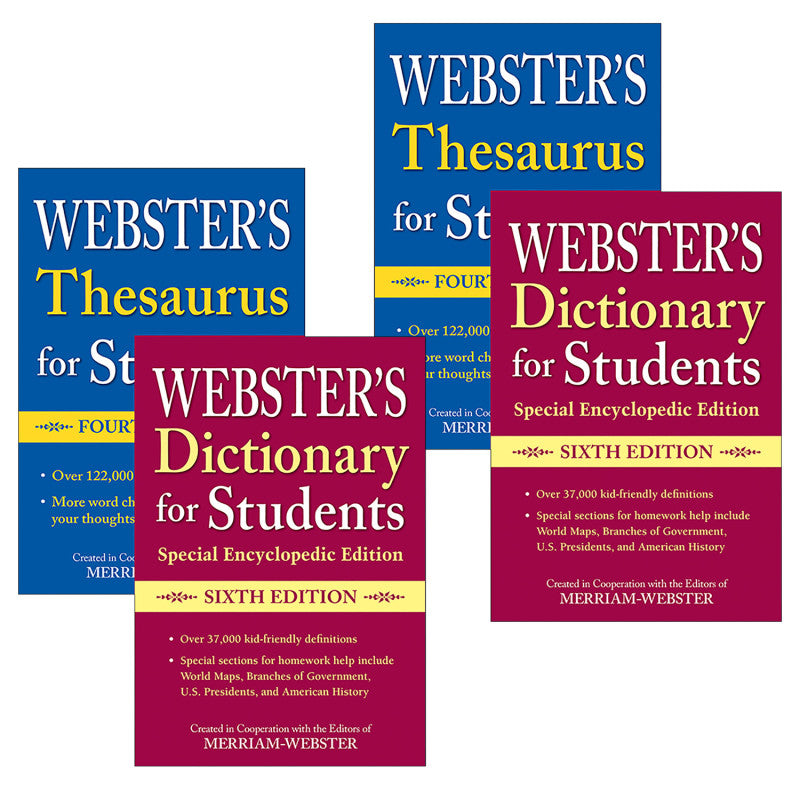 MERRIAM-WEBSTER - Webster's For Students Dictionary/Thesaurus Shrink-Wrapped Set, 2 Sets