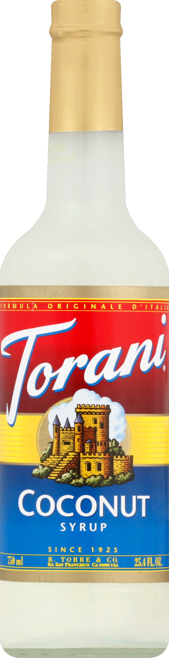 Torani Coconut Syrup 25.4 oz - Case of 12