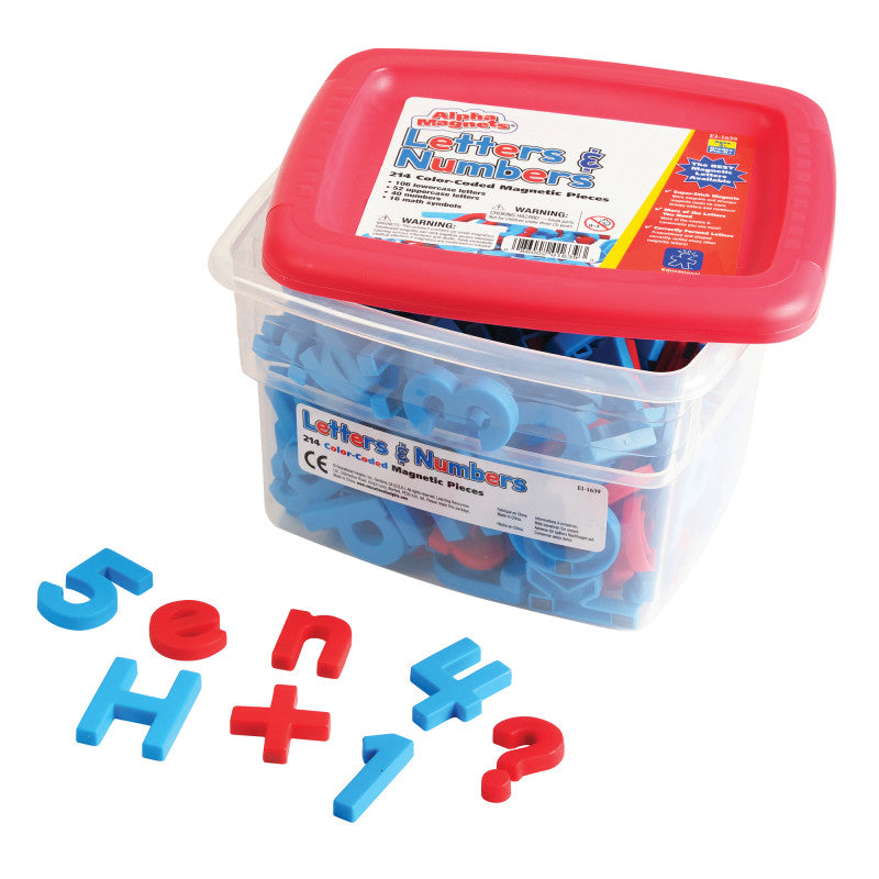 EDUCATIONAL INSIGHTS - AlphaMagnets® & MathMagnets®, Color-Coded, 214 Pieces