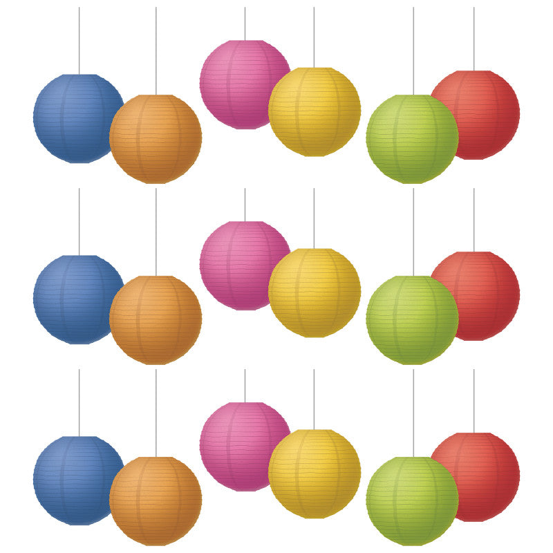 TEACHER CREATED RESOURCES - Colorful 8" Hanging Paper Lanterns, 6 Per Pack, 3 Packs