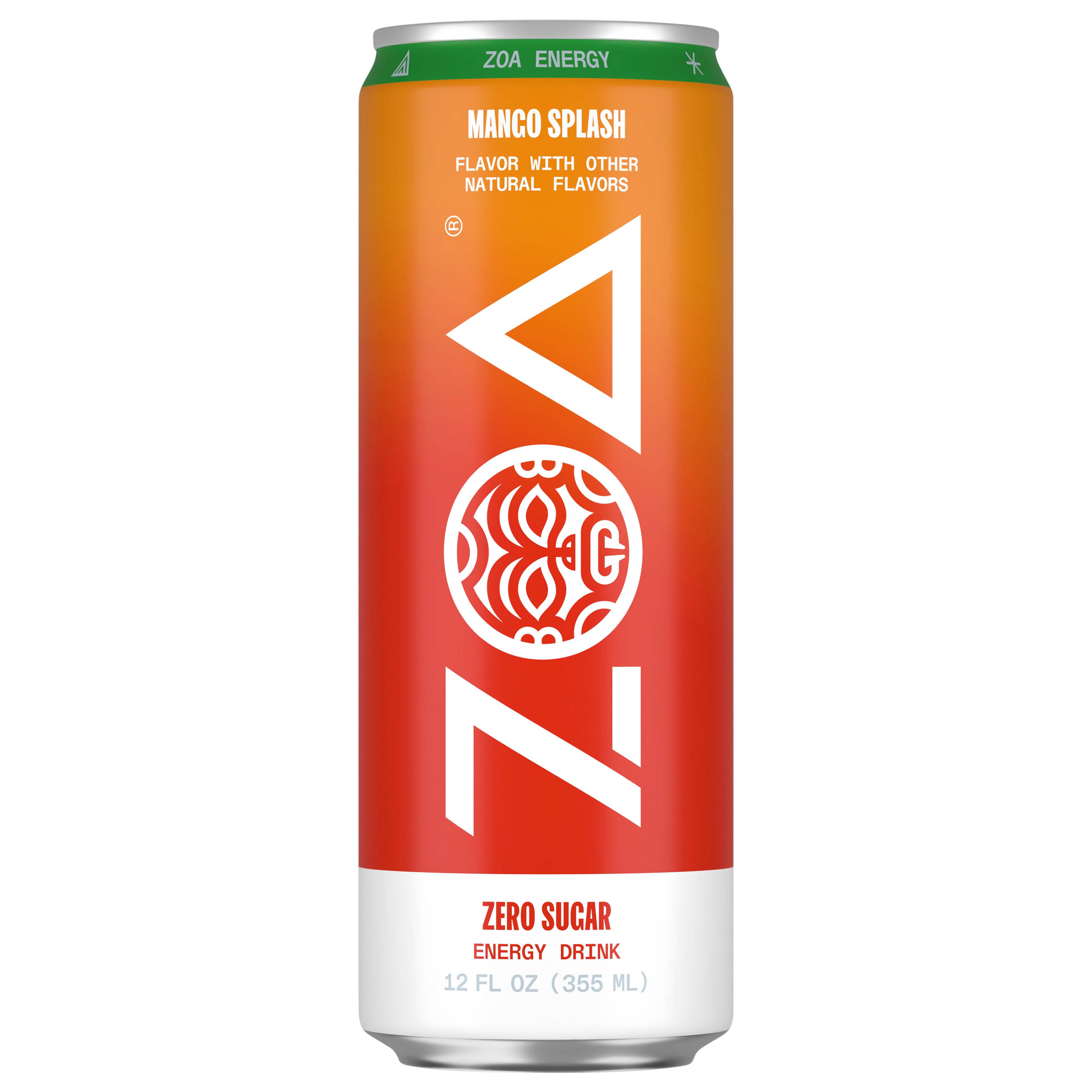 Zoa Zero Sugar Mango Splash Energy Drink 12 fl oz - Case of 12