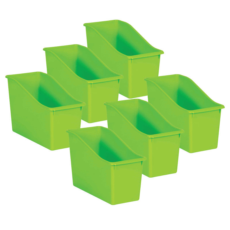 TEACHER CREATED RESOURCES - Lime Plastic Book Bin, Pack of 6