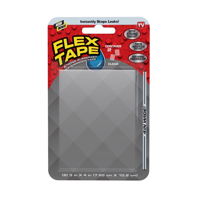 FLEX SEAL FAMILY OF PRODUCTS - Flex Seal Family of Products Flex Tape MINI 3 in. W X 4 in. L Clear Waterproof Repair Tape