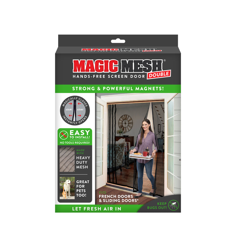 MAGIC MESH - Magic Mesh 83 in. H X 75 in. W Black Mesh Hands-Free Magnetic Screen Door