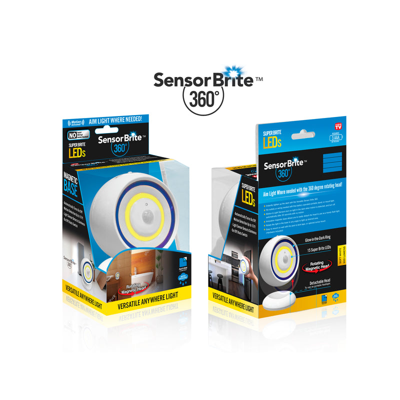 SENSOR BRITE - Sensor Brite As Seen On TV 180 lm White LED Work Light Flashlight AAA Battery