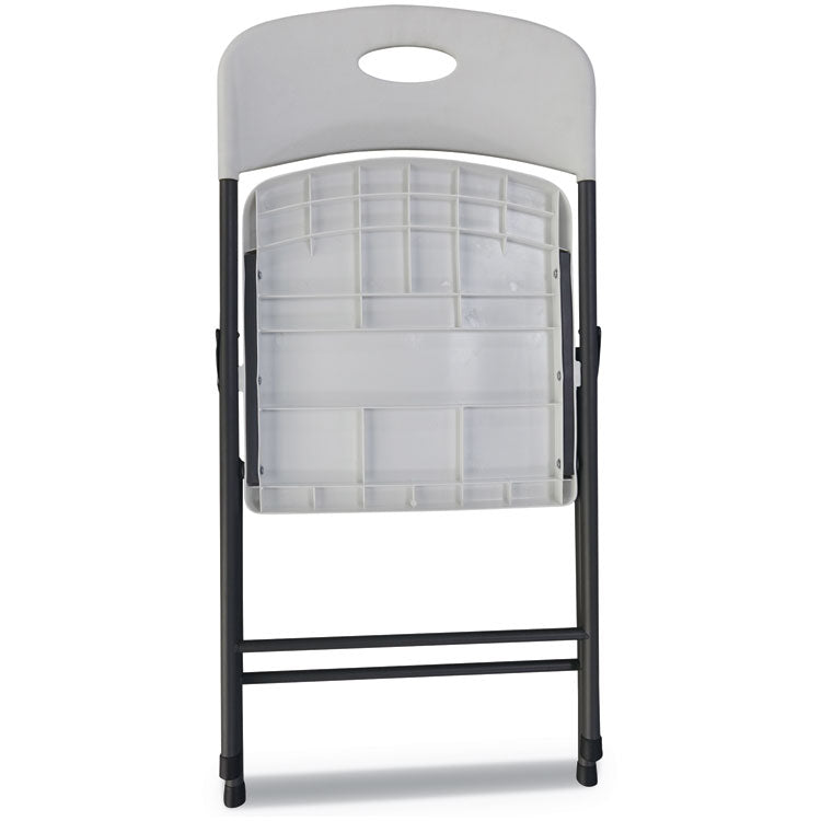 Alera - Molded Resin Folding Chair, Supports Up to 225 lb, White Seat/Back, Dark Gray Base, 4/Carton