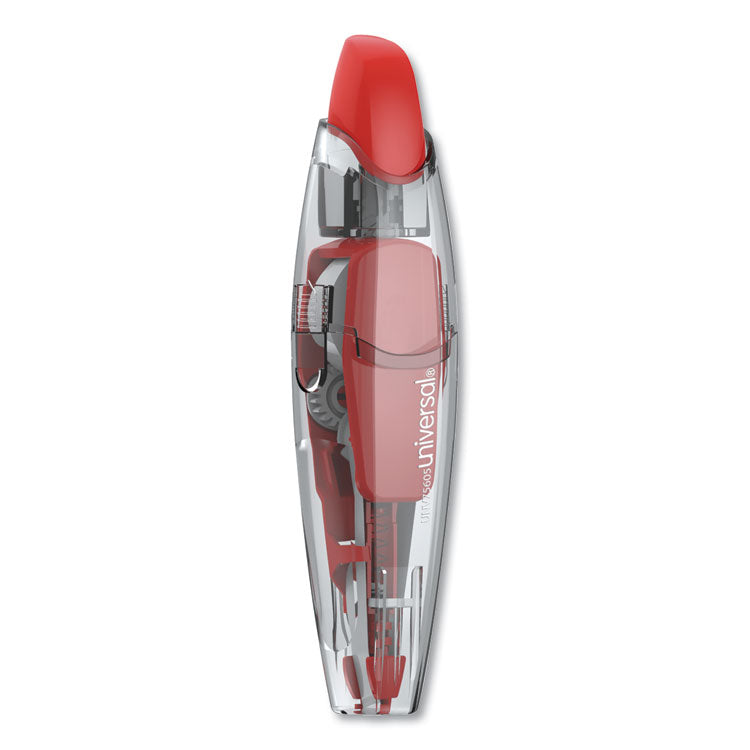 Universal - Retractable Pen Style Correction Tape, Transparent Gray/Red Applicator, 0.2" x 236", 4/Pack