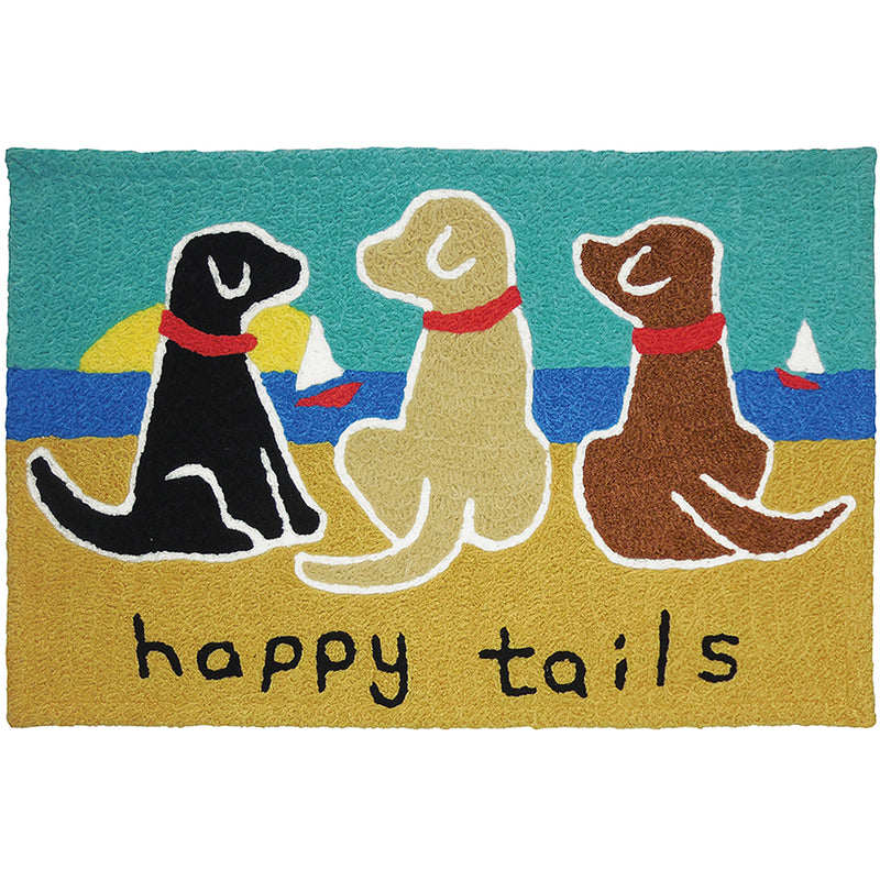 JELLYBEAN - Jellybean 20 in. W X 30 in. L Multi-Color Happy Tails Polyester Accent Rug