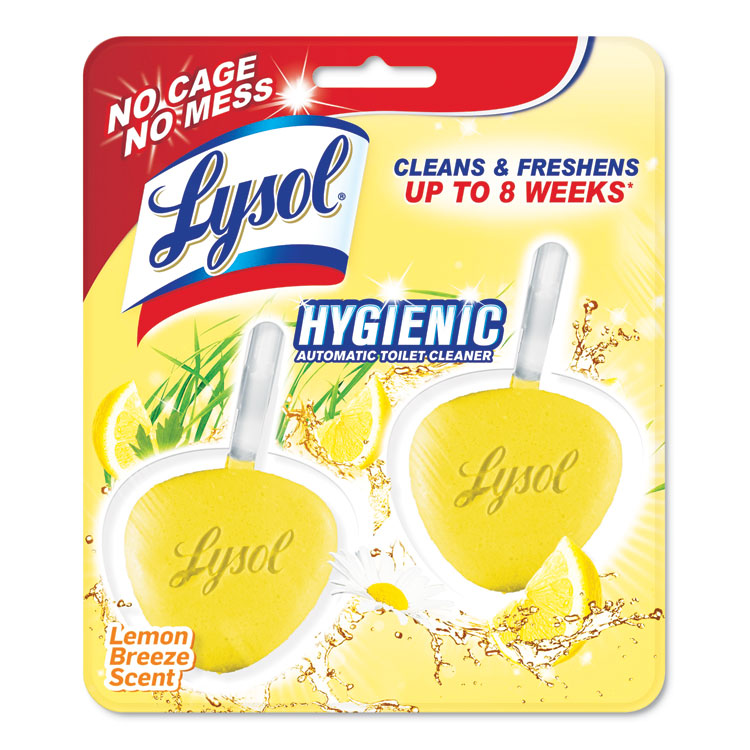 LYSOL Brand - Hygienic Automatic Toilet Bowl Cleaner, Lemon Breeze, 2/Pack