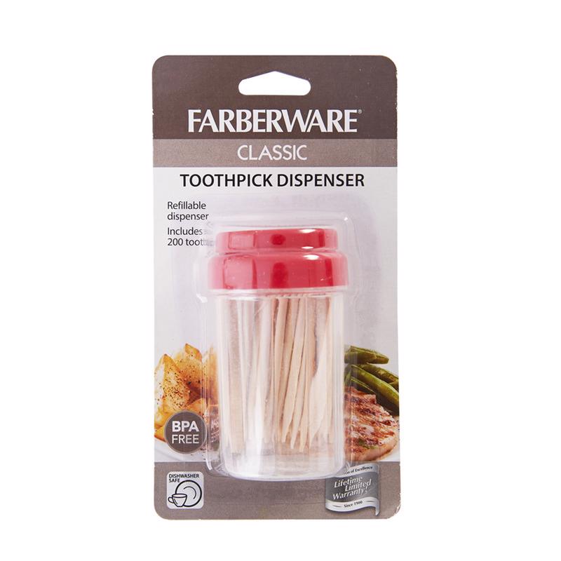 FARBERWARE - Farberware Multicolored Plastic/Wood Toothpicks With Dispenser