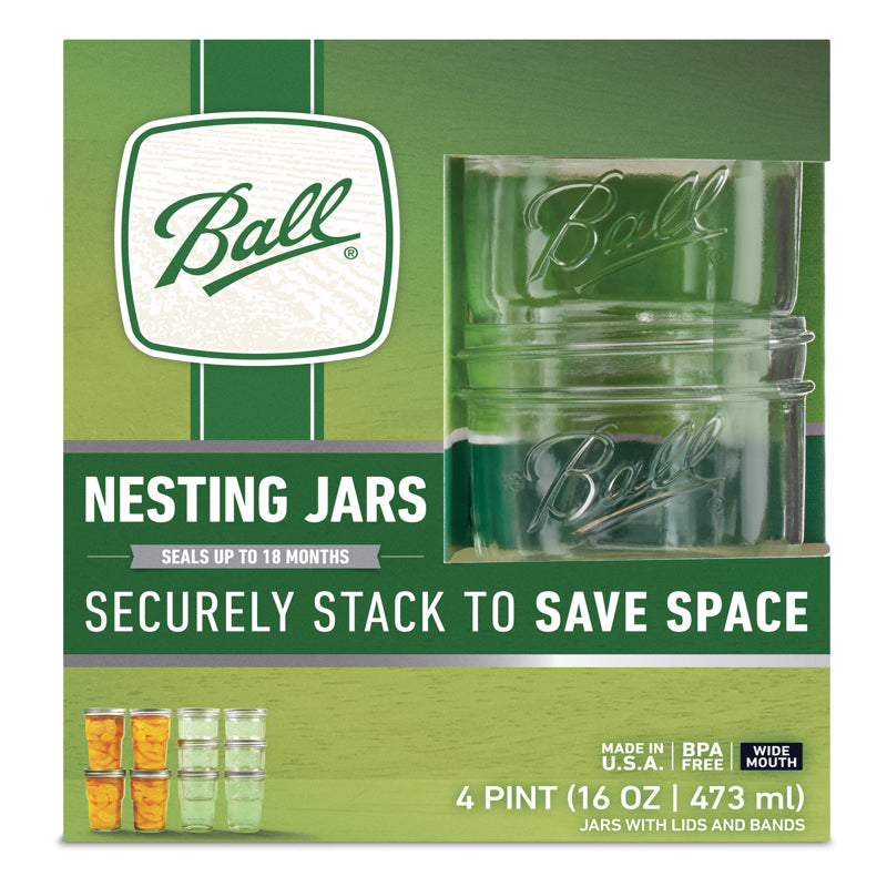 BALL - Ball Wide Mouth Nesting Jar 16 oz 4 pk
