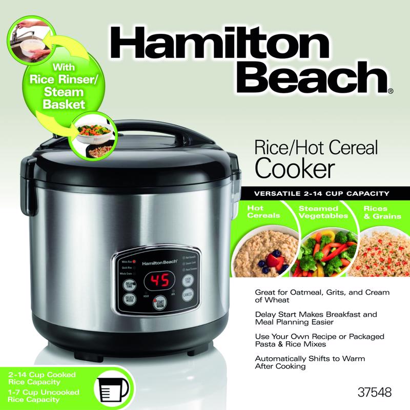 HAMILTON BEACH - Hamilton Beach Silver 14 cups Programmable Rice Cooker