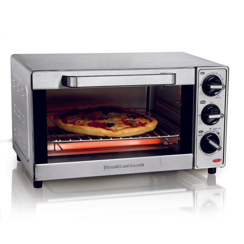 HAMILTON BEACH - Hamilton Beach Stainless Steel Silver Toaster Oven 8.7 in. H X 11.5 in. W X 15 in. D