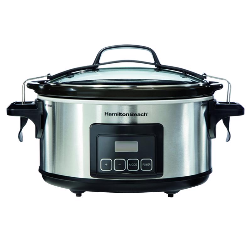 HAMILTON BEACH - Hamilton Beach Stay or Go 6 qt Silver Stainless Steel Programmable Slow Cooker