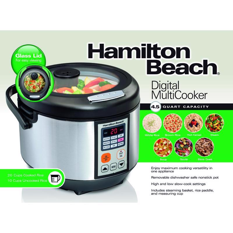 HAMILTON BEACH - Hamilton Beach 4.5 qt Silver Stainless Steel Programmable Multi-Cooker