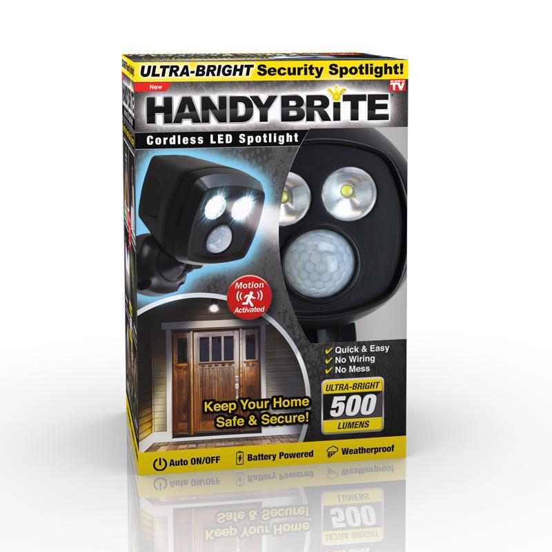 HANDY BRITE - Handy Brite Motion-Sensing Battery Powered LED Black Spotlight